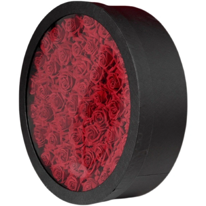 Carton de vente en gros avec chapeau tube rond Luxury boîte à fleurs ronde Boîte en velours pour emballage rose