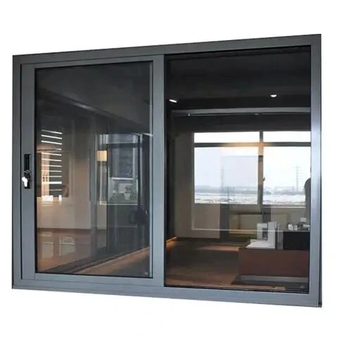 Ventanas plegables negras Doble de aluminio de vidrio