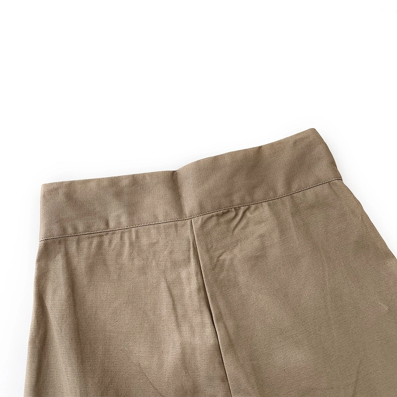 Khaki High Waist Long Loose Wide Chic Trendy Lady Pants Trousers