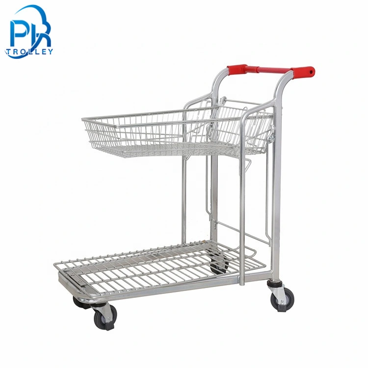 Flat Trolley Supermarket Supplier Supermarket Shelf Hanfolding Shopping Cart Handling Equipment