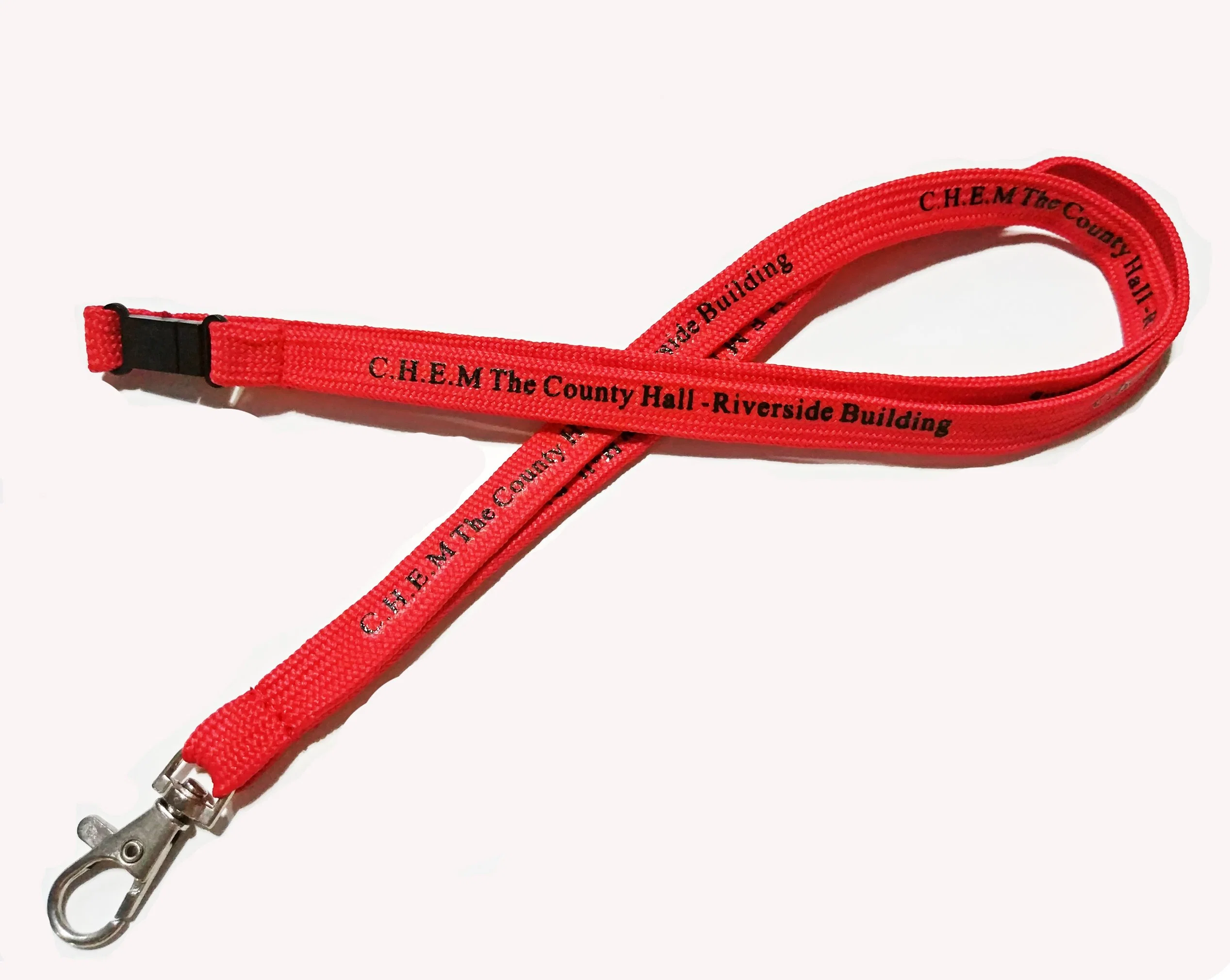 Double Layer Woven Elastic Strap Custom Logo Tubular Lanyard