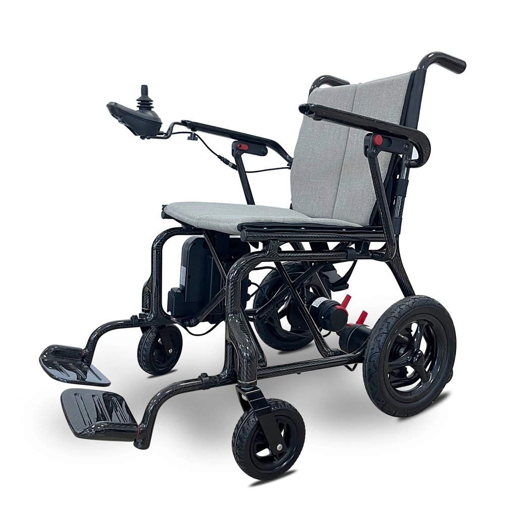 Ksm-507 Carbon Fiber Material Portable Electric Power Wheelchair Lightweight Wholesaler Price Folding Wheel Chair for The Disabled