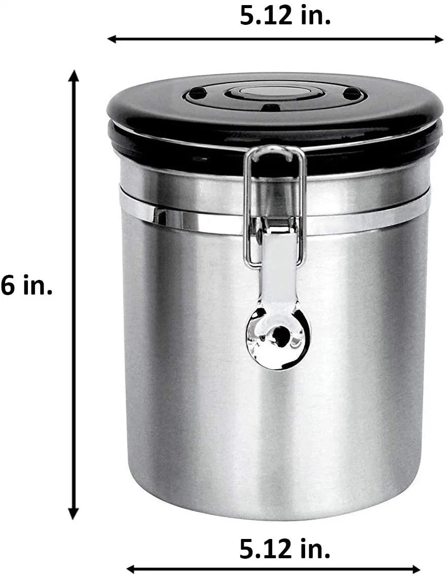 Stainless Steel Storage Jar with Transparent Window Condiments Bl15647