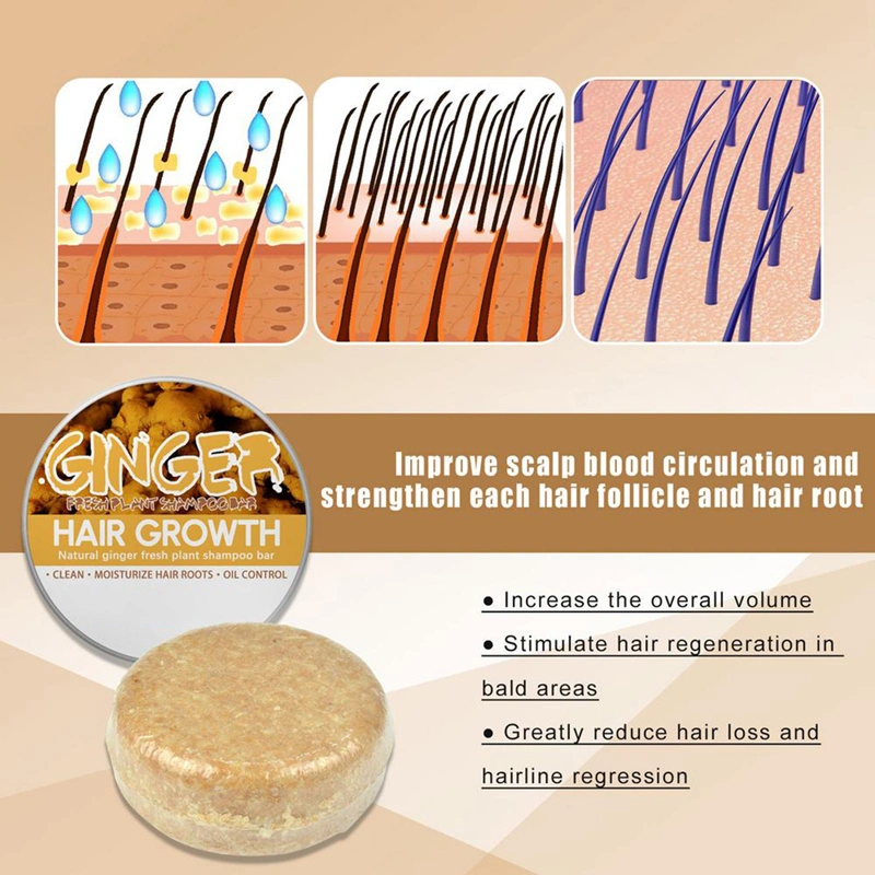 Low MOQ Natural Ginger Hair Growth Soap Oil-Control Anti Hair Loss Organic Ginger Soap Growth Shampoo