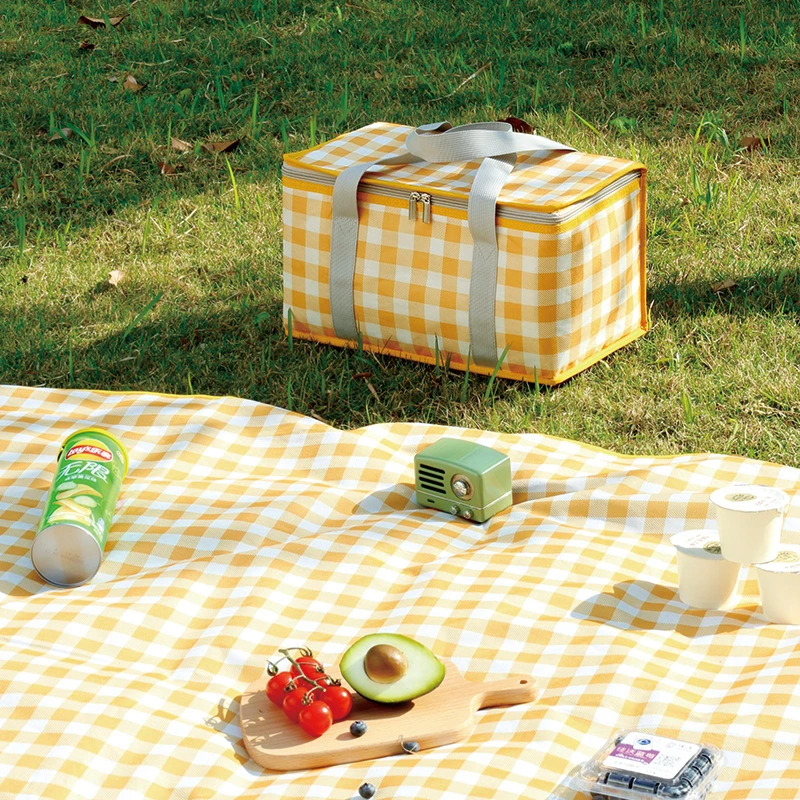 Oxford Cloth Folding Aluminum Foil Thickened Picnic Basket