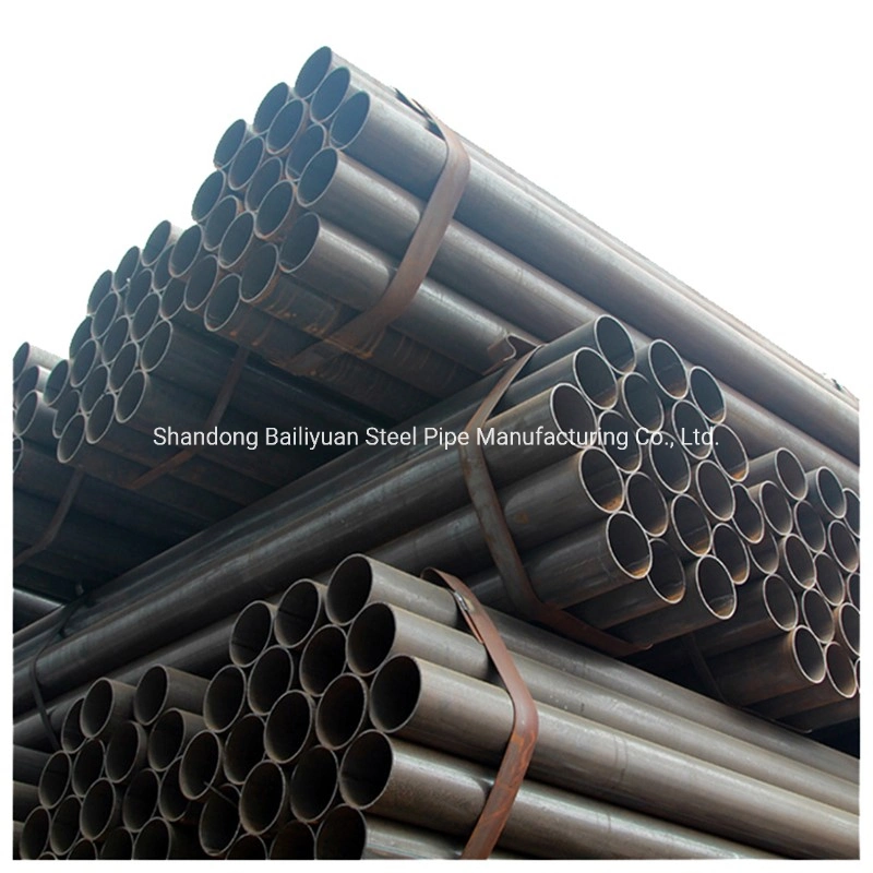 Q195 6m Length ERW Hot Rolled Metal Steel Round Tube Black Iron Carbon Steel Pipe