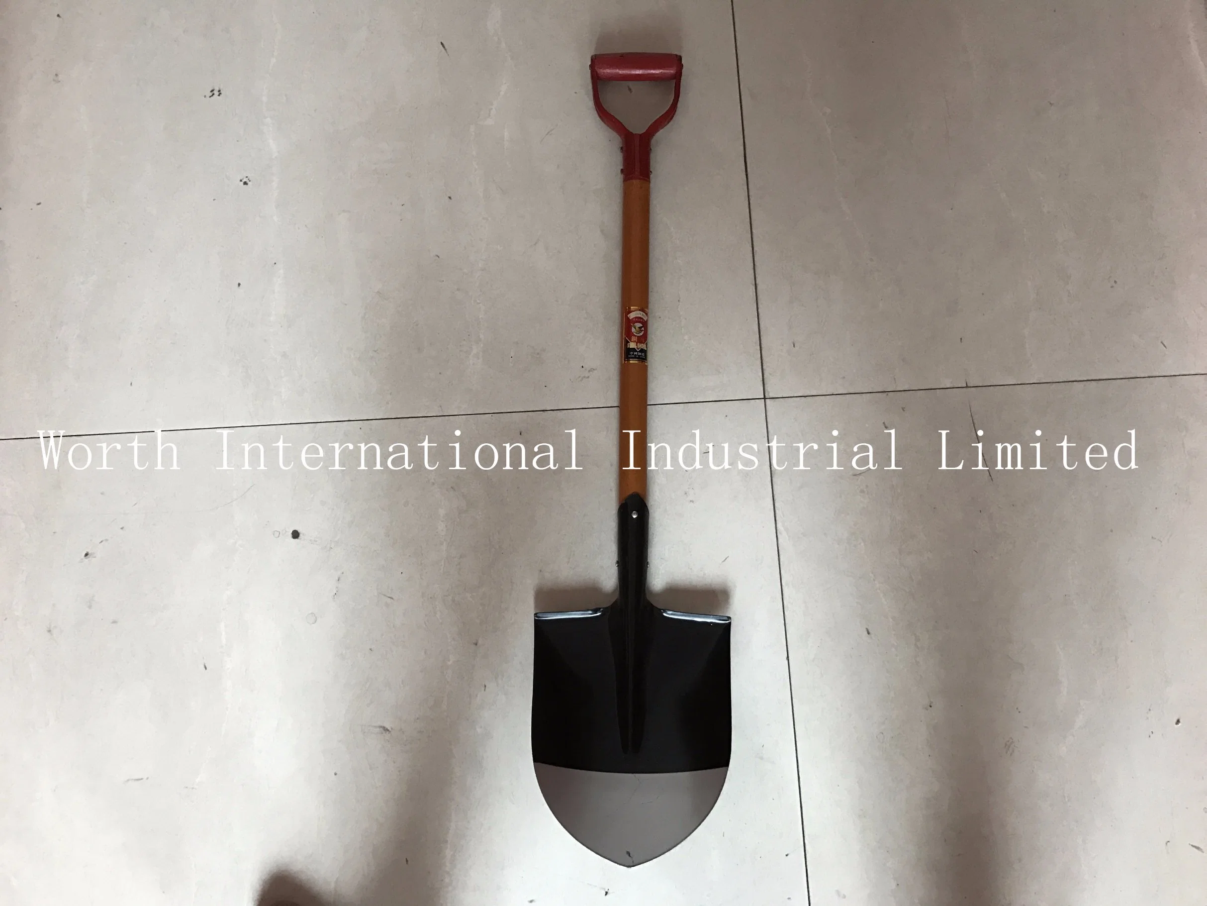 Red Grip Brown Wood Handle Shovel