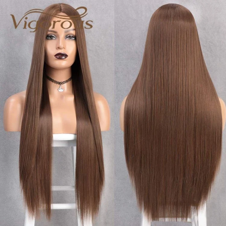 Cheap Realistic Good Quality Extensions Hair Layered Blunt Cut Synthetic Wigs