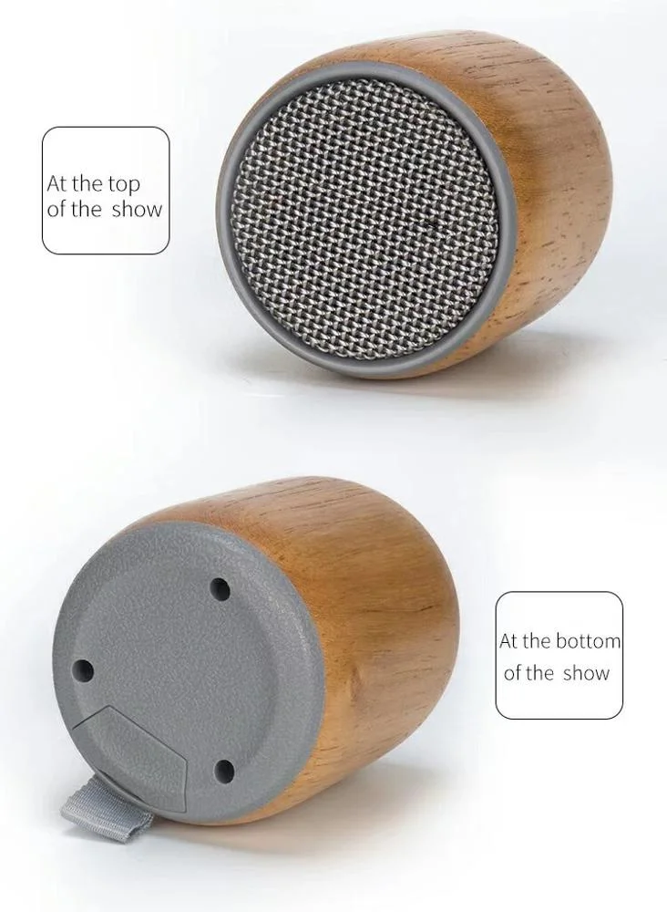 Ordinateur portable écologique Bass petit Mini Stero cadeau Tissu en bois Haut-parleur Bluetooth sans fil