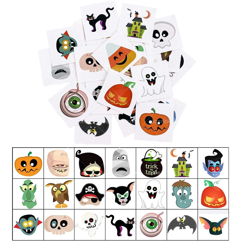 Custom Simple Halloween Body Arm Face Kids Tattoo Stickers