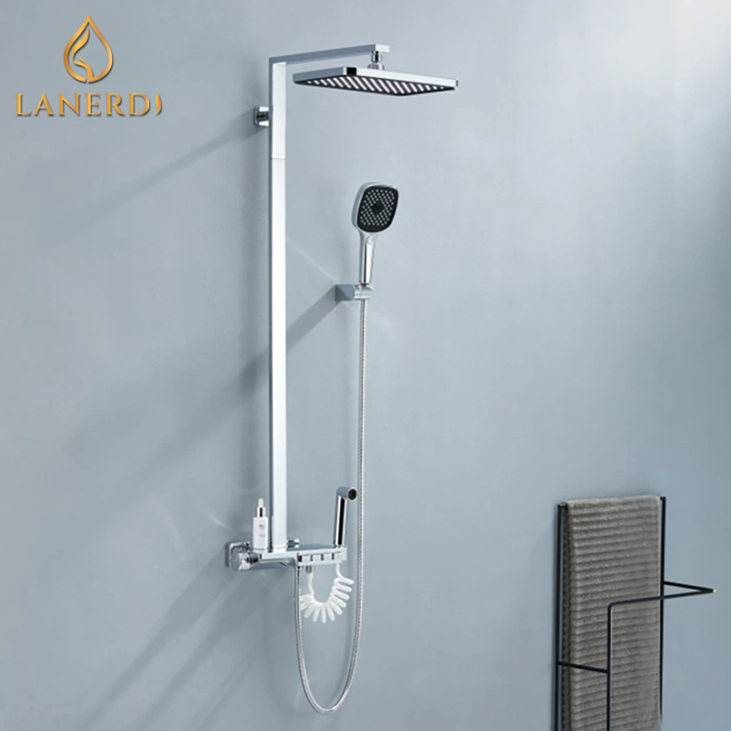De latón cromado Lanerdi grifo ducha ducha termostática con pulverizador