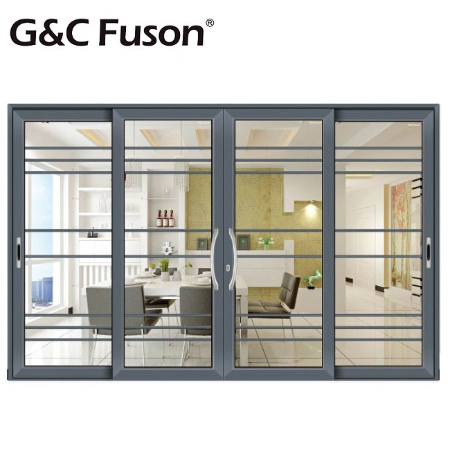 Foshan Burglar Proof Anodized Black Aluminium Big Sliding Doors Standard Aluminium Sliding Door Sizes Manufacturers