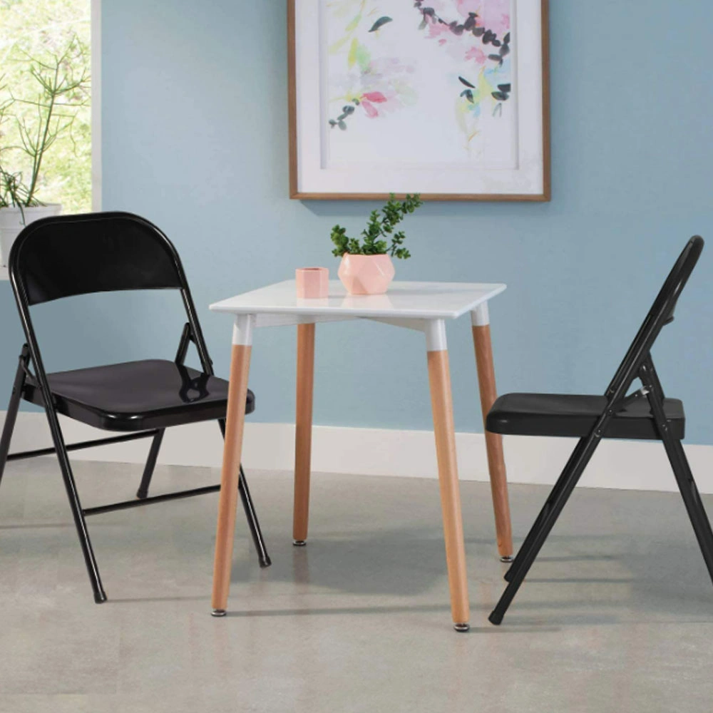 Extérieur bon marché Black Accueil et réunions de bureau tout acier métal Chaise pliante pour les événements