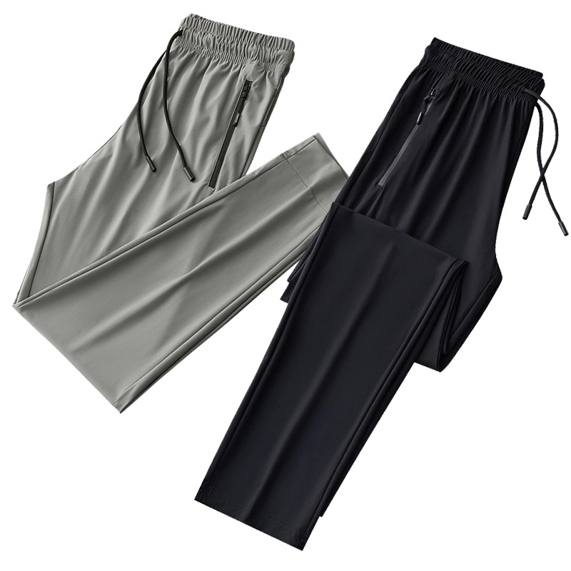 Ice Silk Quick Drying Pants Men's Large Thin Breathable High Stretch Casual Sports Pants