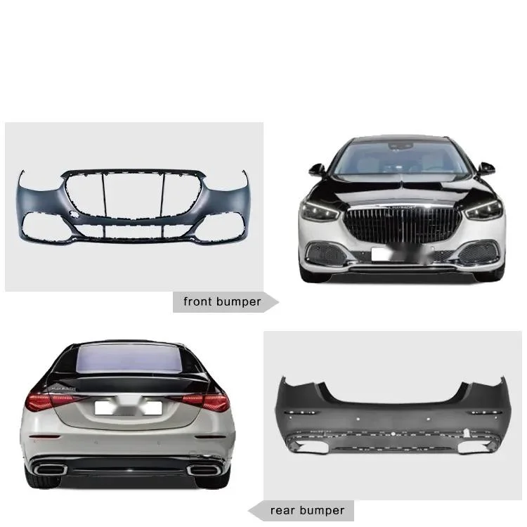 Auto Car Parts Maybach Style for 2022 Mercedes-Benz W223 S Class Upgrade Maybach Front Bumper Body Kit with Grille Rear Bumpe