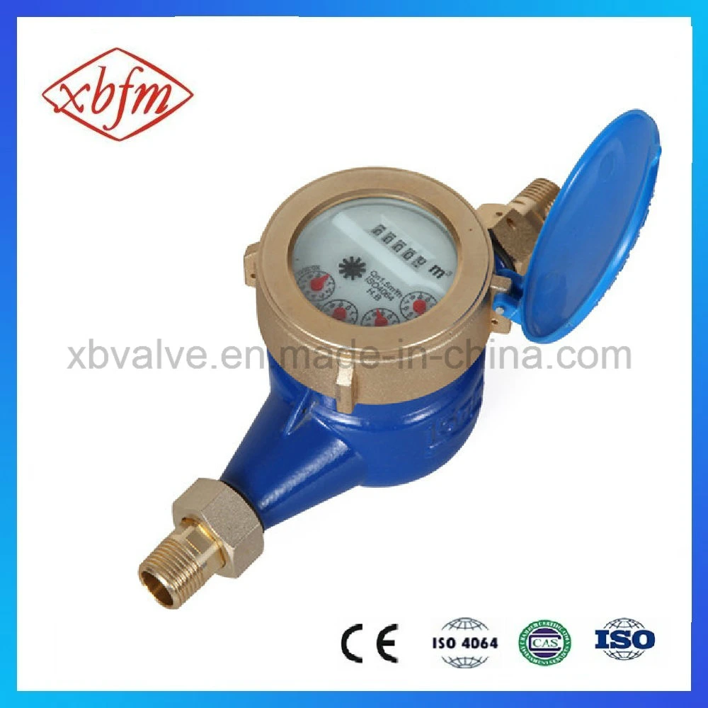 Multi-Jet Liquid-Sealed Vane Wheel Brass Water Meter