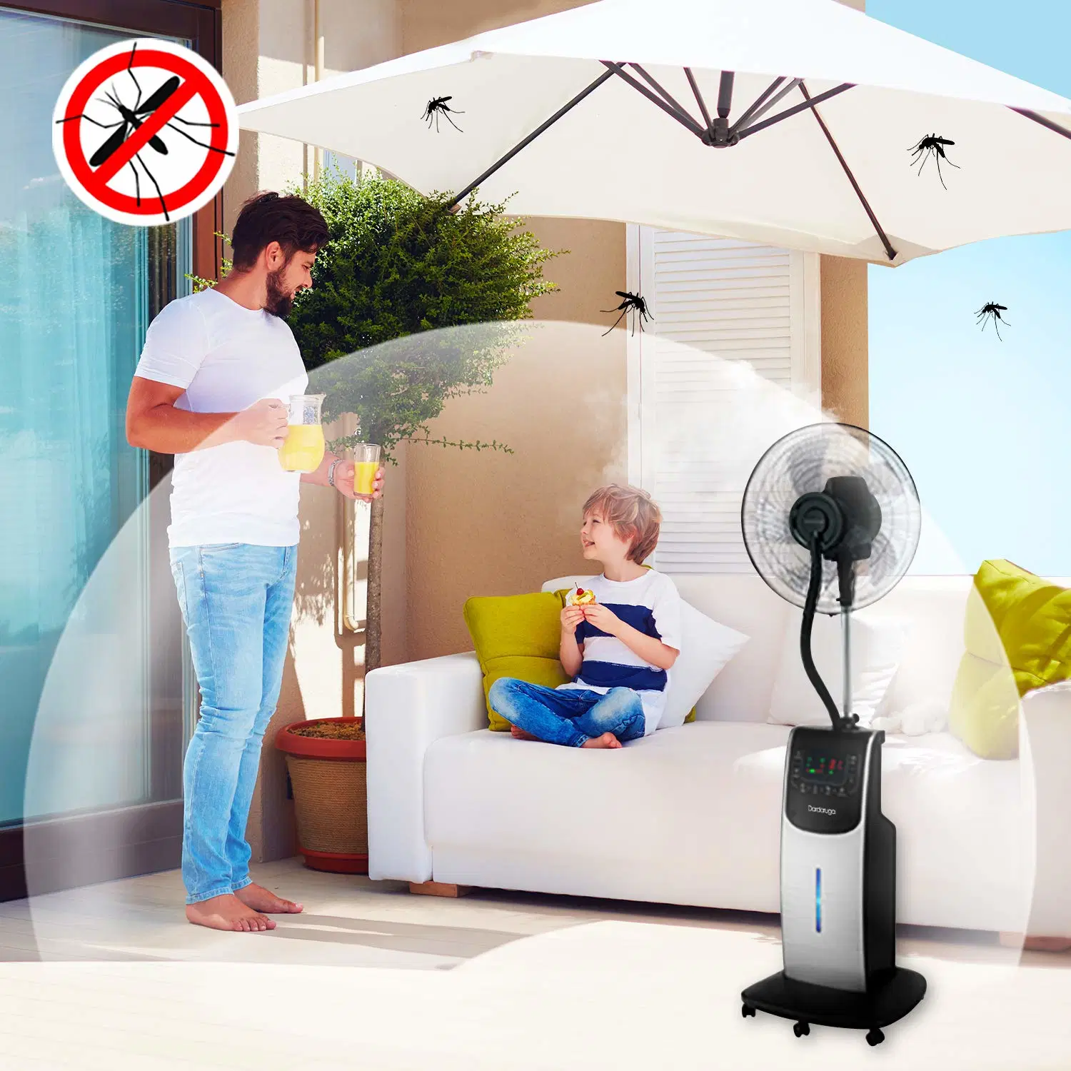 16 Inch Summer Cooling Mist Standing Fan/Electric Fan/Industrial Fan/Ventilateur with Mosquito Killing