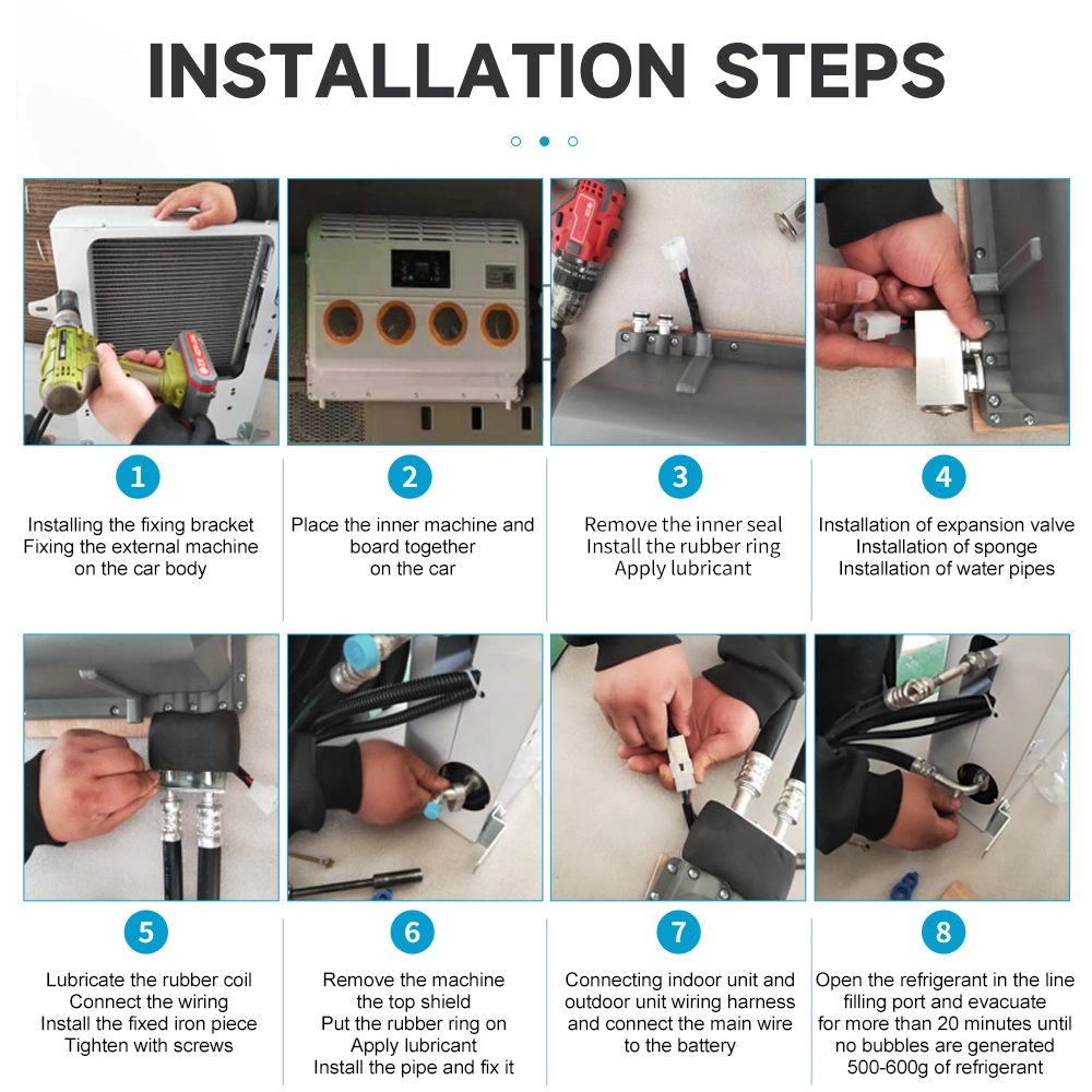 Otros Aire acondicionado sistema de refrigerador Mini Split Parking techo camión Aire acondicionado eléctrico de vehículo autocaravana