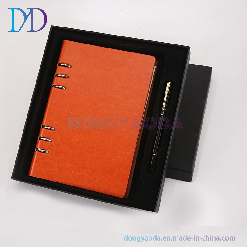 2023-Office Supplies Custom Logo A5 Leather Diary Notebook Set Gift