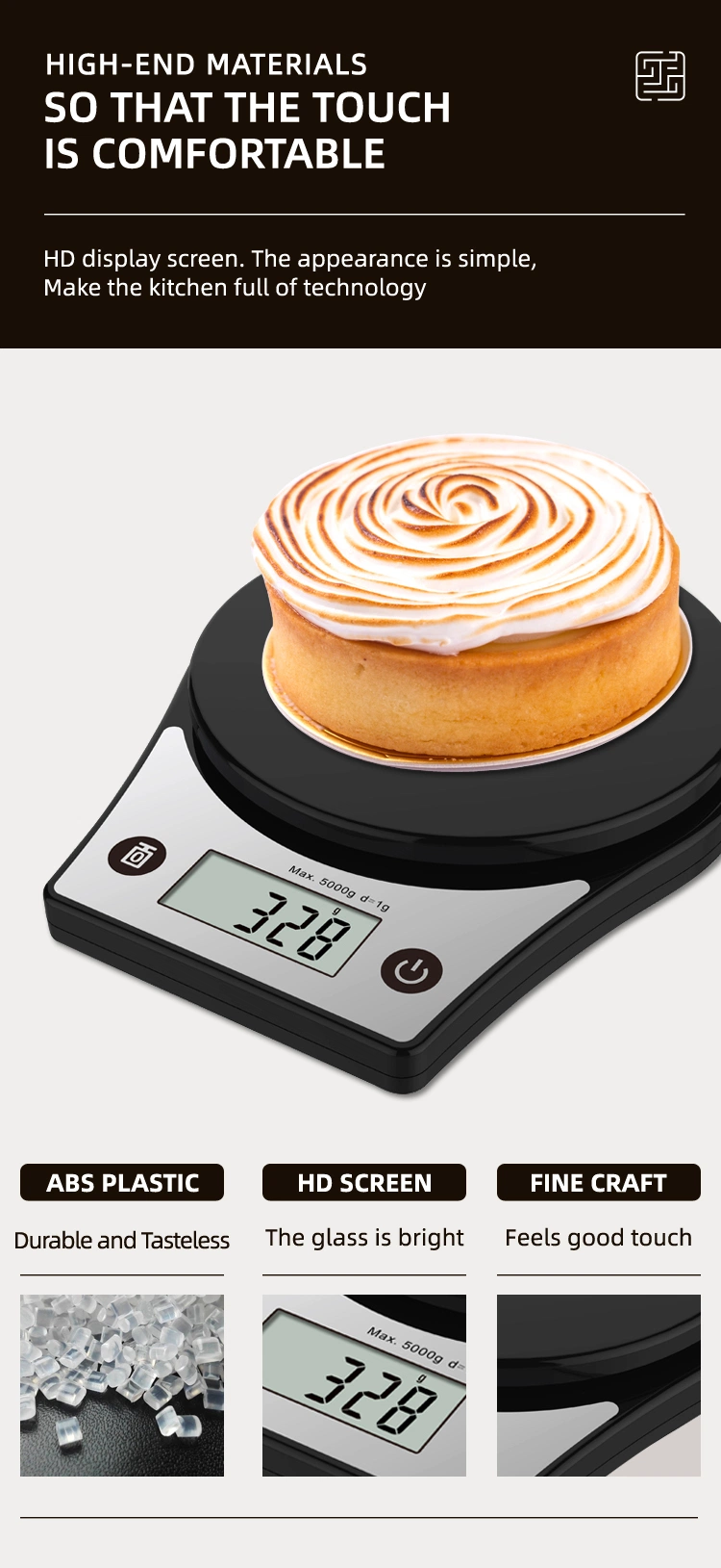 Full ABS Plastic Material Digital Kitchen Scale