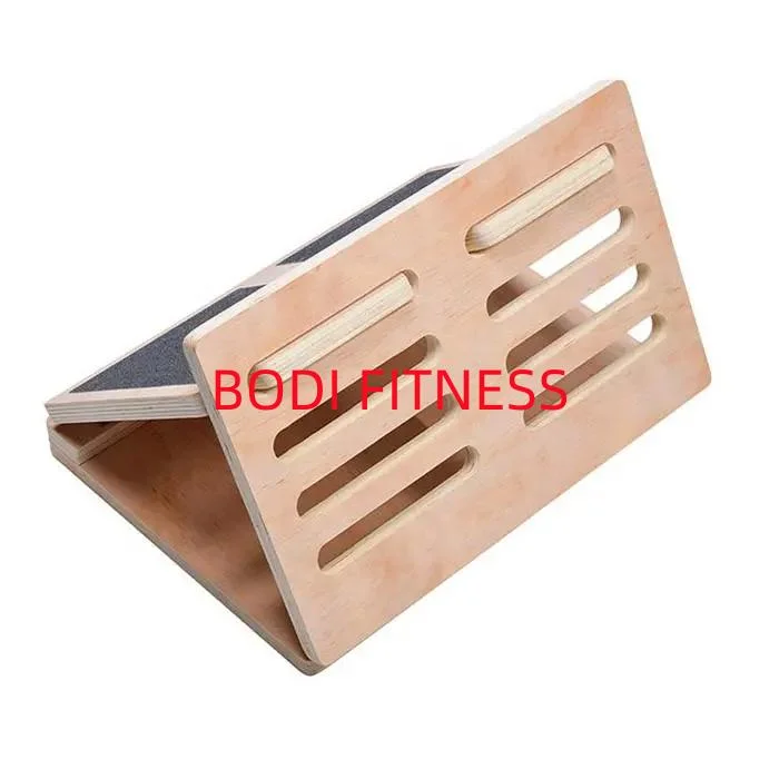 Adjustable Incline Board Calf Stretcher Extra Side Handle Design Fitness Power Training Wooden Slant Stretch Board Wooden Slant Board