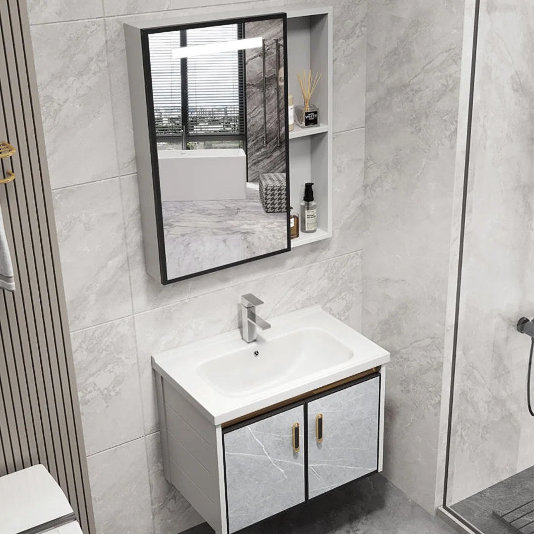 Meuble de rangement d'angle moderne et étanche en bois massif pour salle de bains, mini meuble de salle de bains