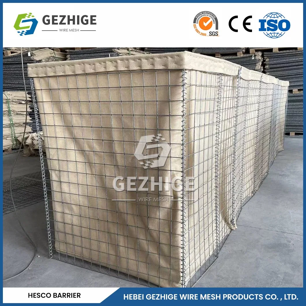 Gezhige Galvanized Hexagonal Gabion Wire Mesh Suppliers Anti-Ultraviolet Geonets and Gabion Net China Good Flexibility Sand Wall Hesco Barrier