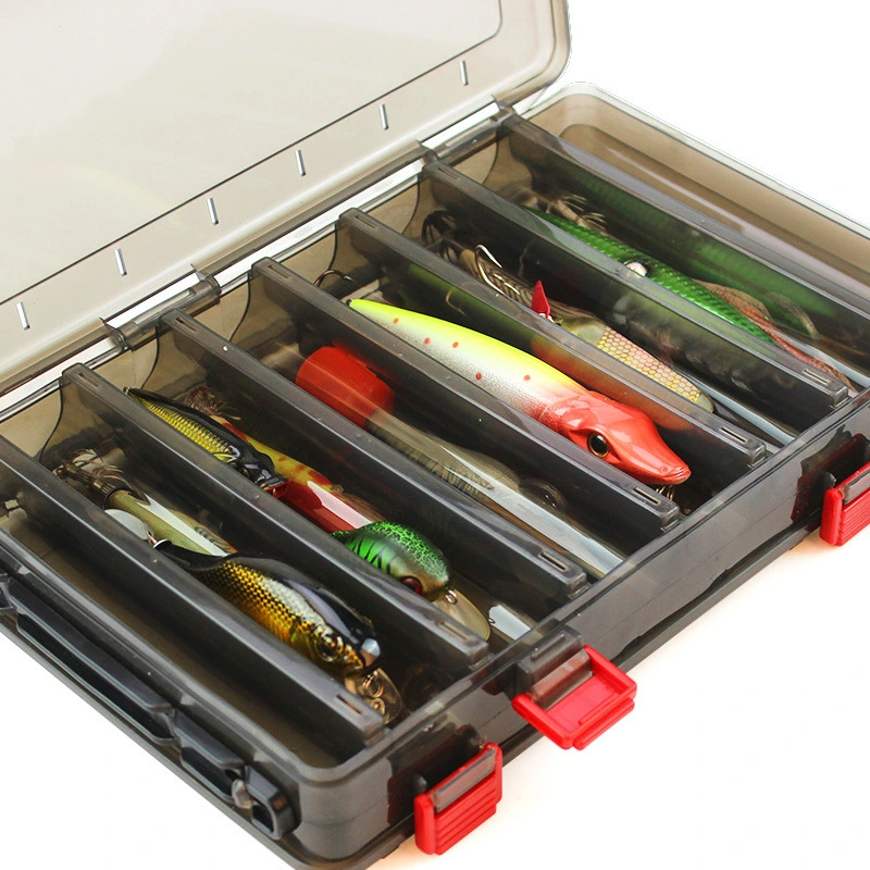 Double Sided Fishing Lure Tackle Box Hard Plastic Visible Clear Fishing Bait Squid Jig Ci19051