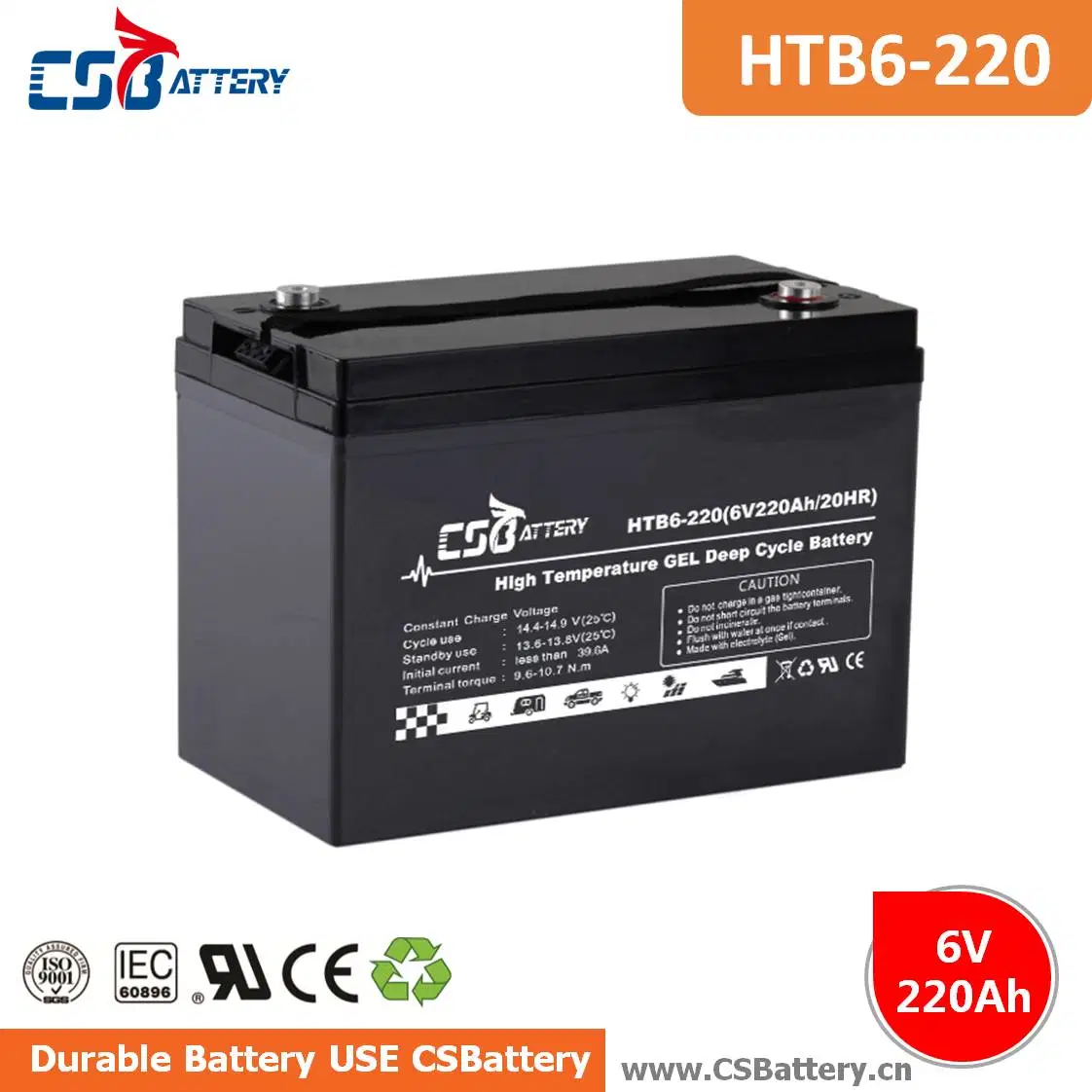 Csbattery 6V250AH Bateria de gel de bloque para líquido/Street-Lamp/Back-up/adaptación/TV por cable/Ali