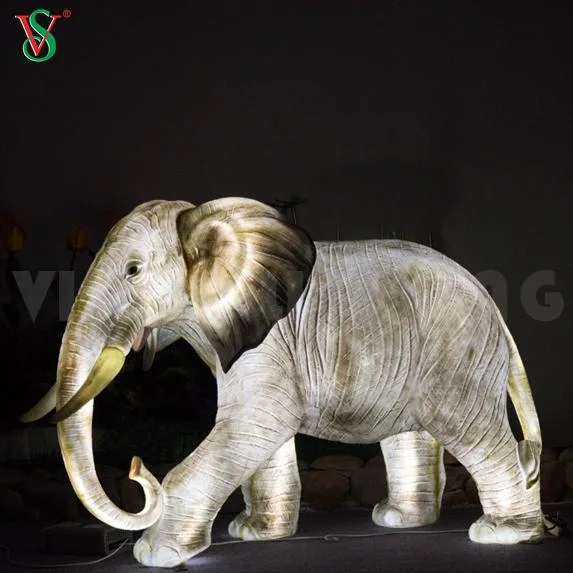 Outdoor 3D Skulptur Motiv Licht lebendige Elefant Tier für Zoo