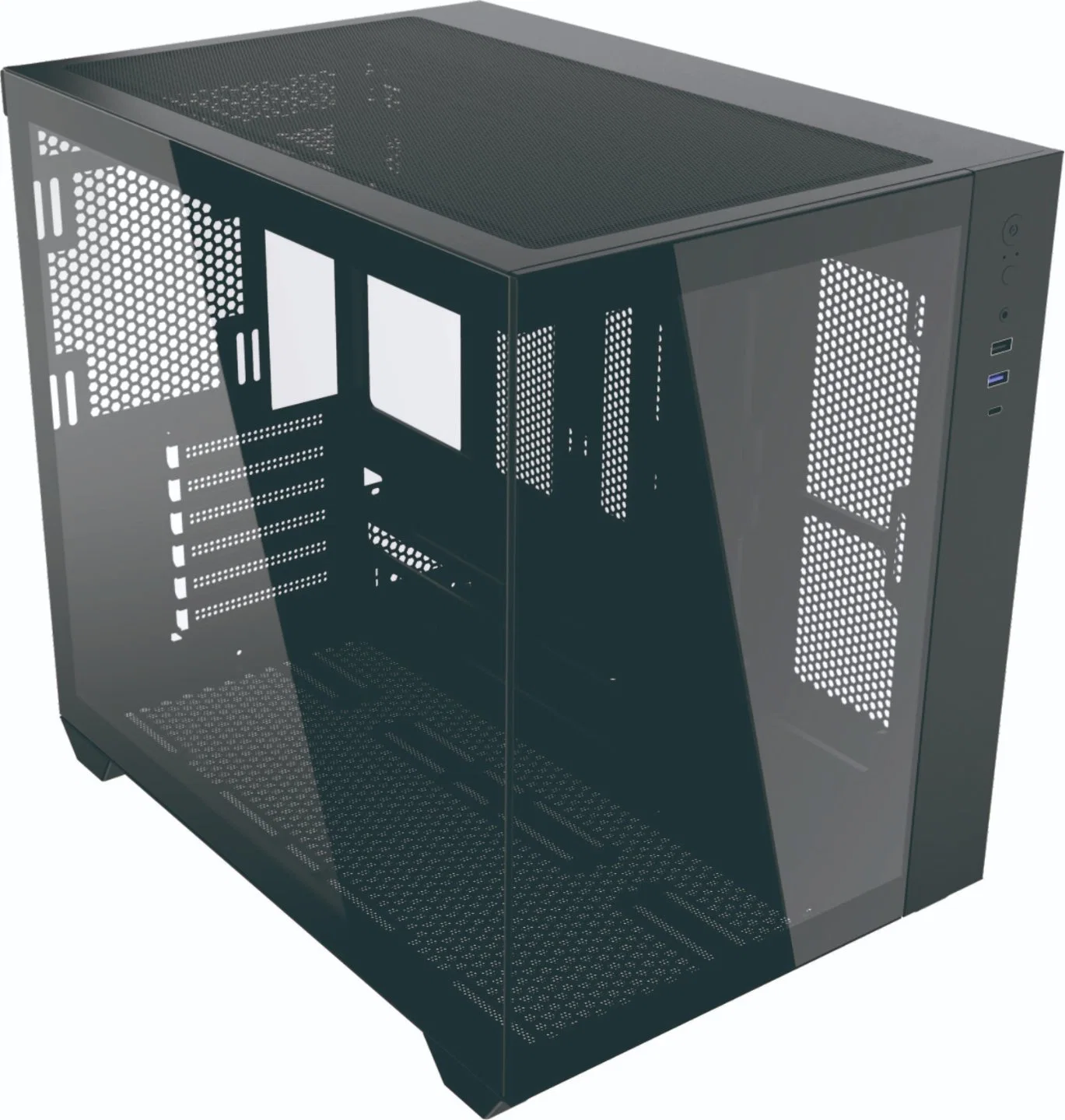 Matx Computer Case Gaming PC CPU Server USB3.0 Cabinet with Tempered Glass Steel Panel