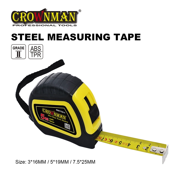 Crownman Outil de mesure, Ruban à mesurer en acier revêtu de nylon métrique 3m/5m/7.5m.