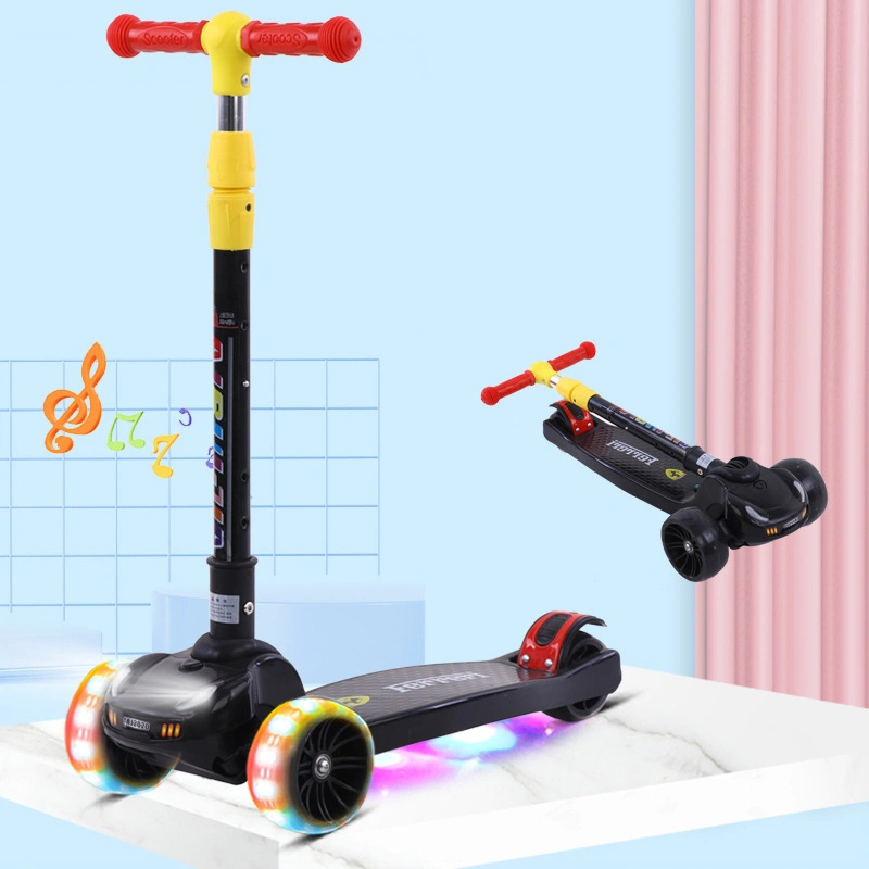 China Wholesale/Supplier Kids Foot Scooter Toy Children PU Flashing Wheeled Scooter with Music