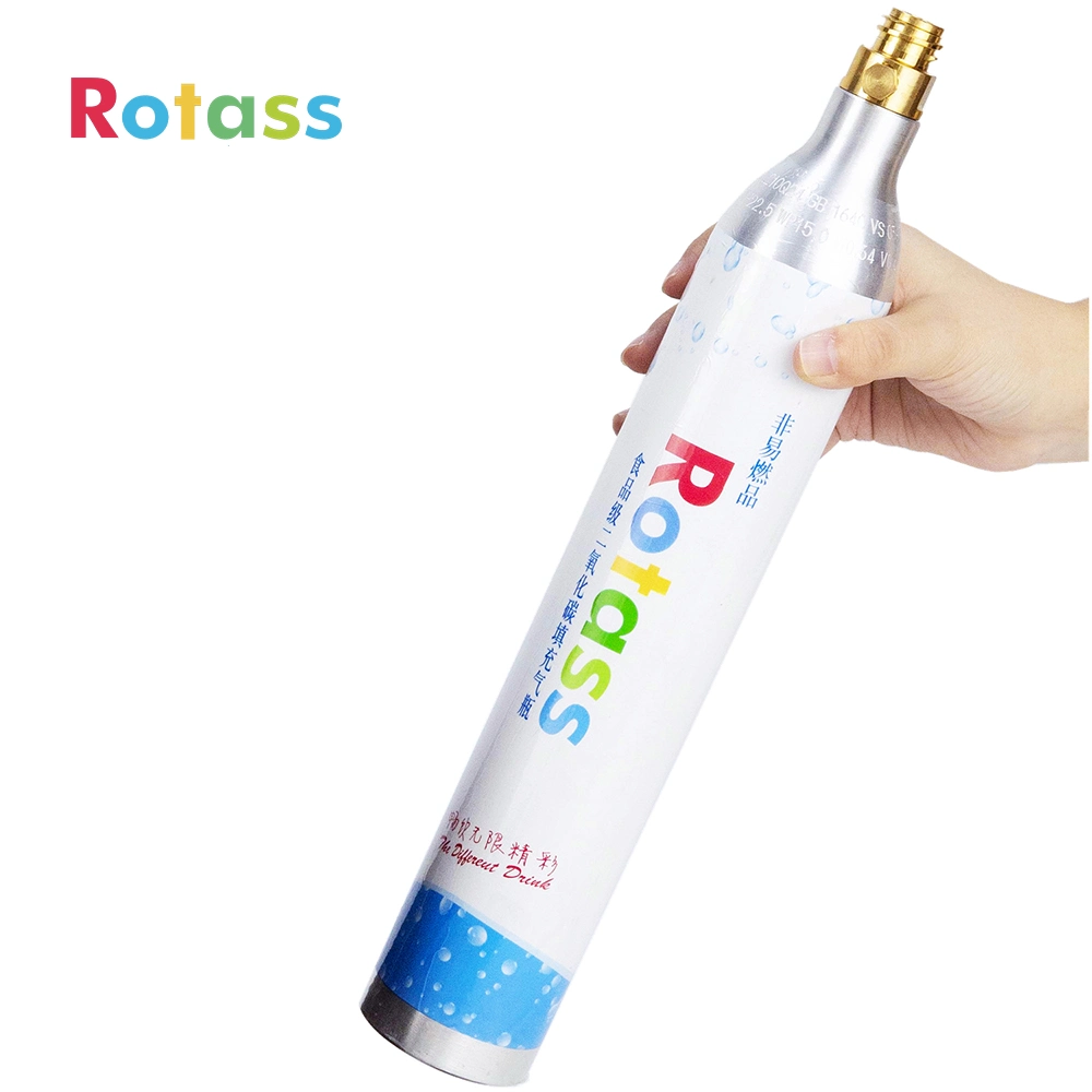 Rotass 0.6L Refillable CO2 Gas Cylinder Aluminum 60L CO2 Soda Carbonator for Sparkling Water