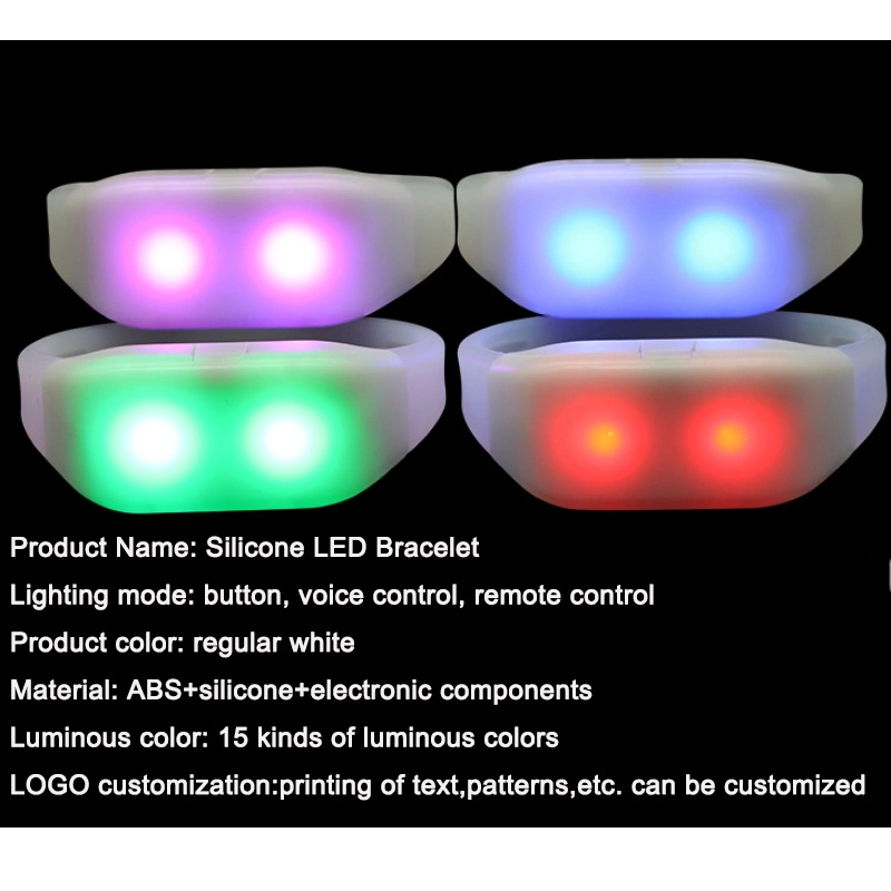 New Creative Promotional Programmable Flash Lighting Radio Remote Control LED Bracelet for Concert