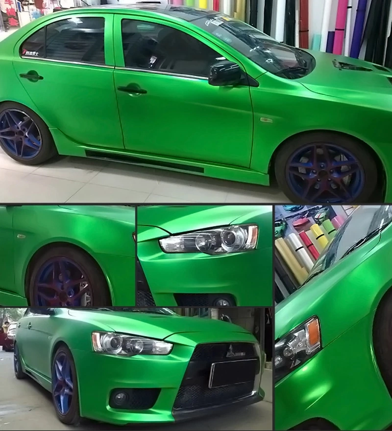 Satin Matte Green Chrome Car Wrap Vinyl Film with Air Bubble Free