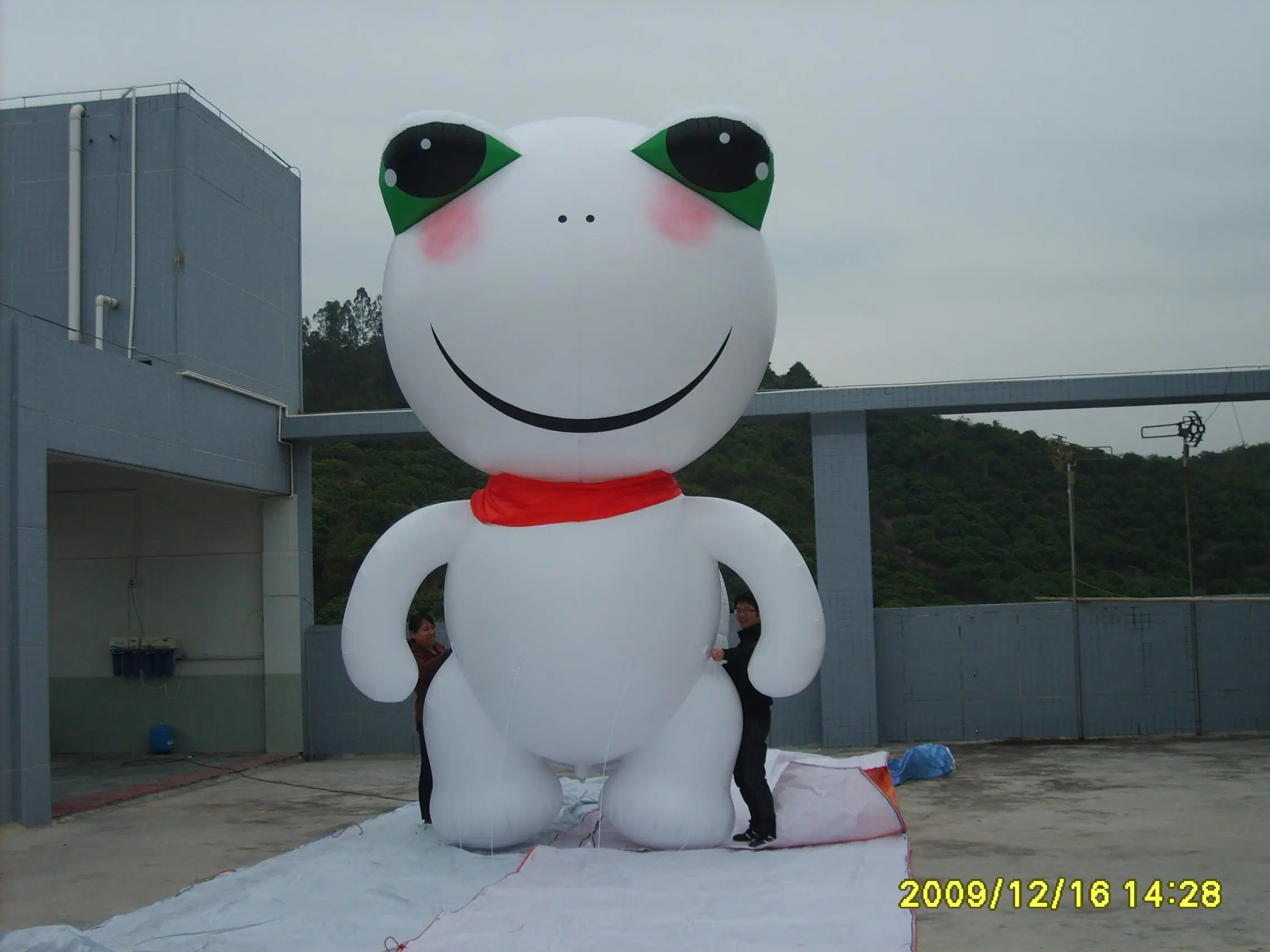 Boyi Advertising Inflatable Flying Frog Green Giant Inflatable Cartoon Animal Frog Model