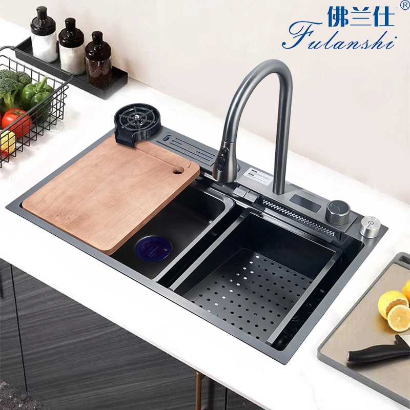 High Quality Two Piano Home Kitchen304 Stainless Steel Handmade Custom Sink