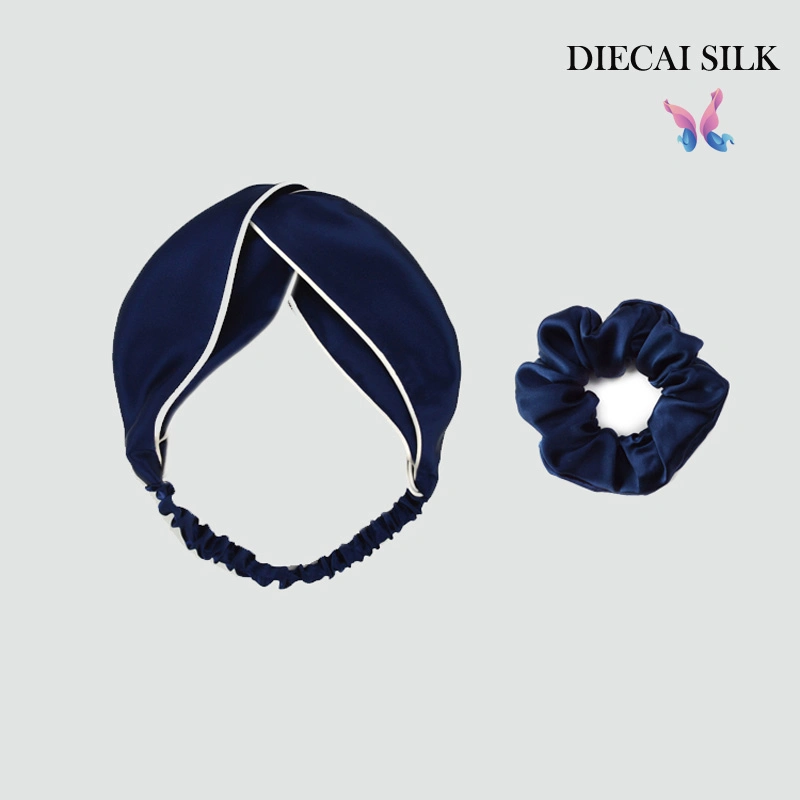 Fábrica de China Non-Toxic 100% seda moda Elactic diadema de seda con tamaño personalizado