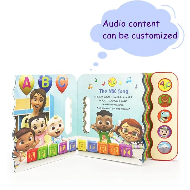 OEM Custom Printing Early Children Education Books Baby Sound Board Book Kids Audio Books