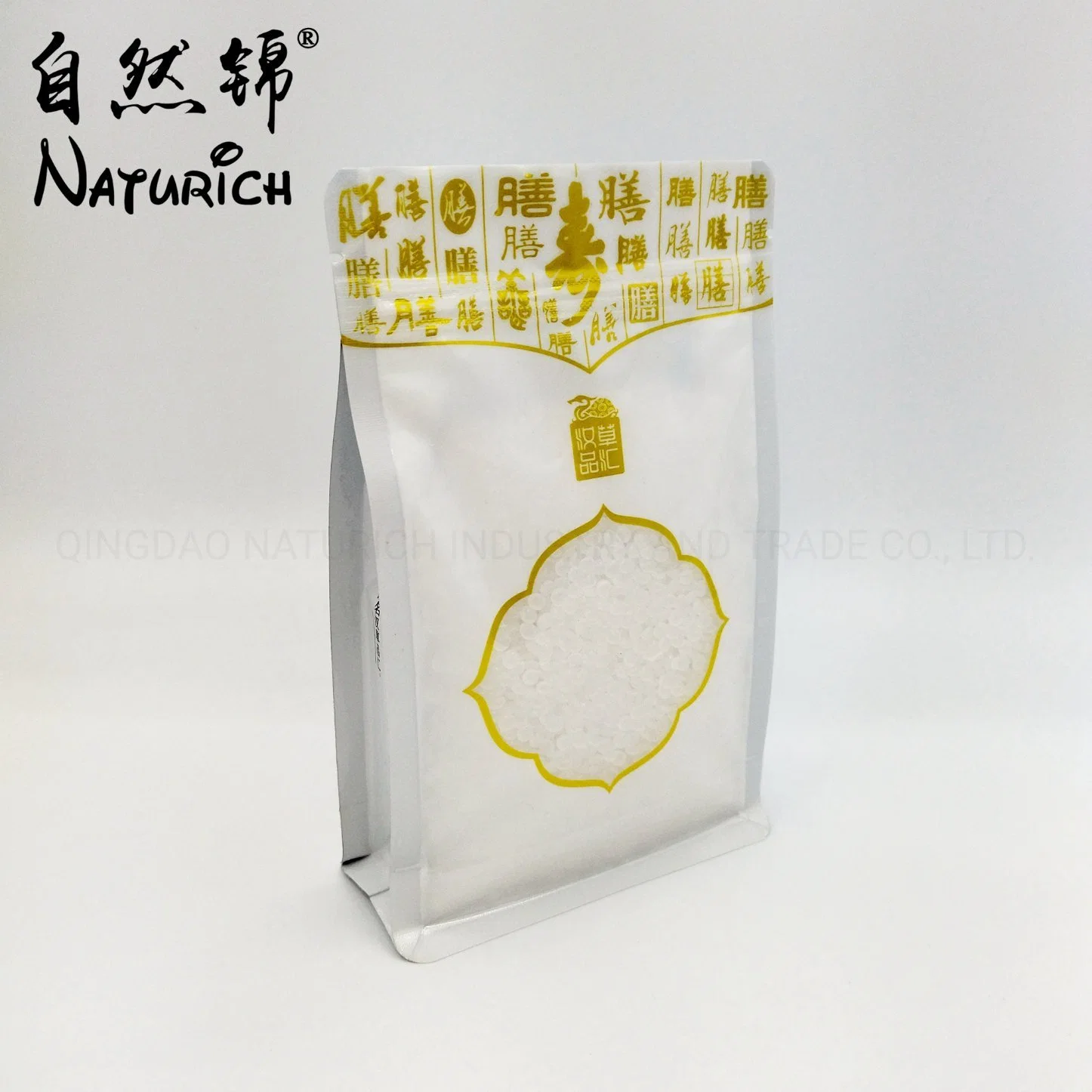 Square Bottom Food Packaging Zipper Bag with Clear Window