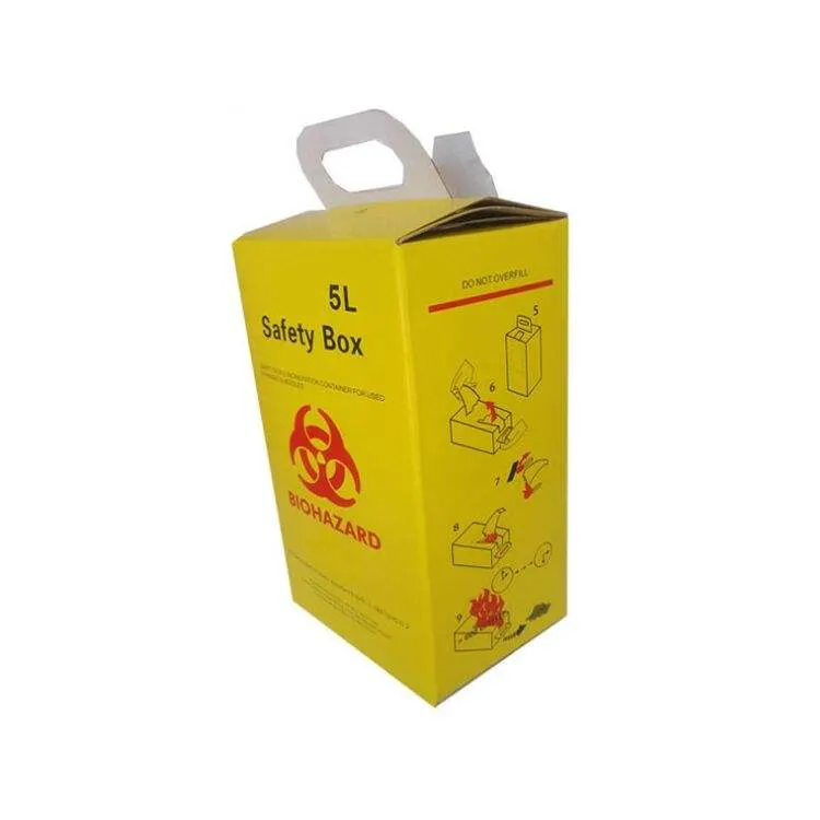 Medical Disposable Sharp Safety Box 1L 2L 5L 10L Cardboard Container Sharp Box