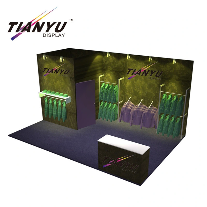 Fast Delivery Clothes Booth Display with LED Lights