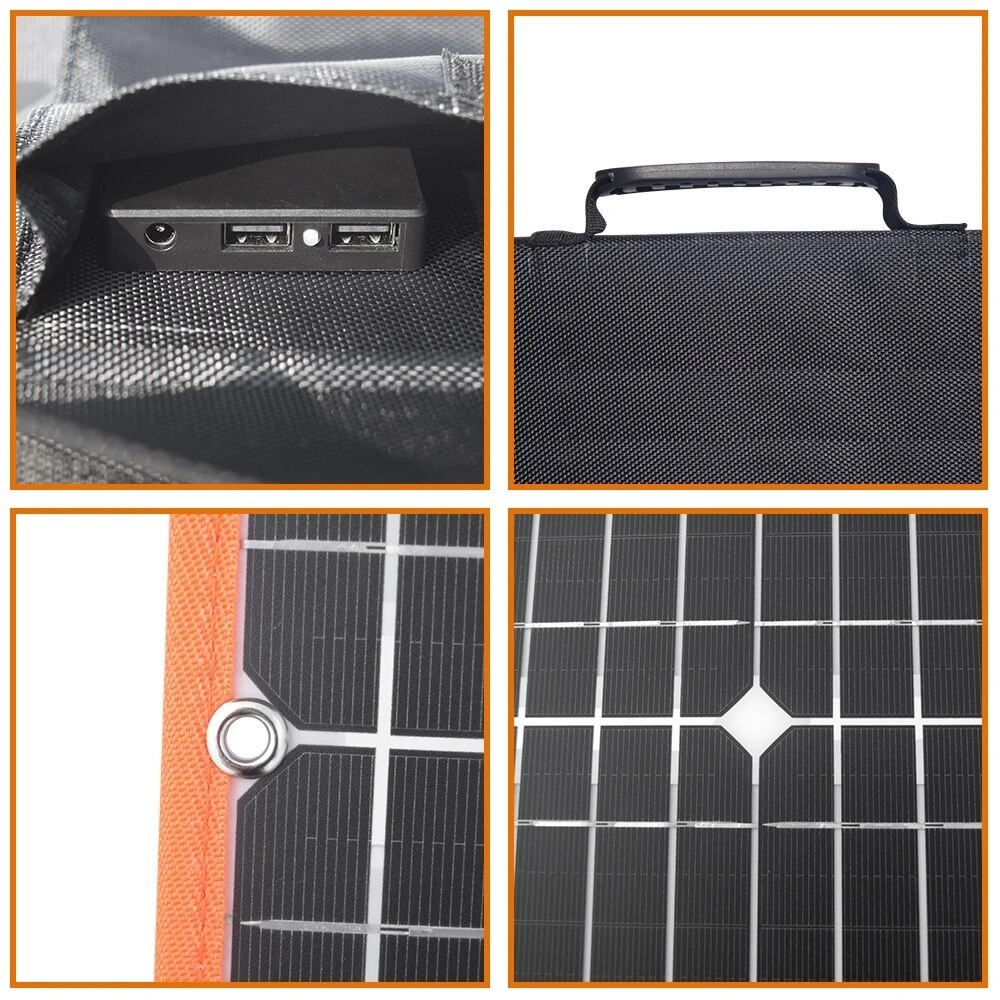 Solarparts 80W 18V Portable Solar Panel Charger 12V System Kit Hightweight Battery with Connector for RV Boat Cabin Tent Car