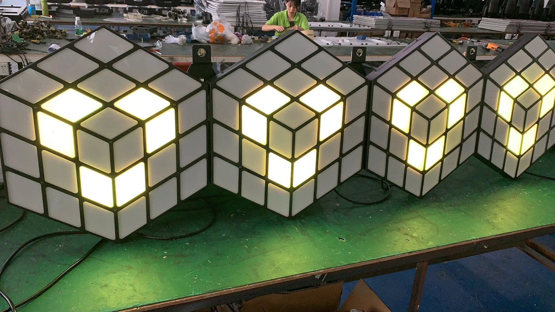 LED amazônica 3D cubo mágico cenário parede efeito fase caso parte DJ Discoteca