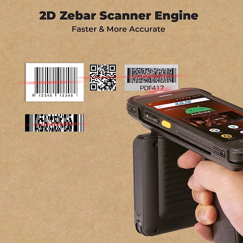 Android 11 Handheld Barcode Scanner with UHF Label Reader Wms Warehouse Inventory Management, Offer Sdk Bluetooth 5.1, Wi-Fi 6