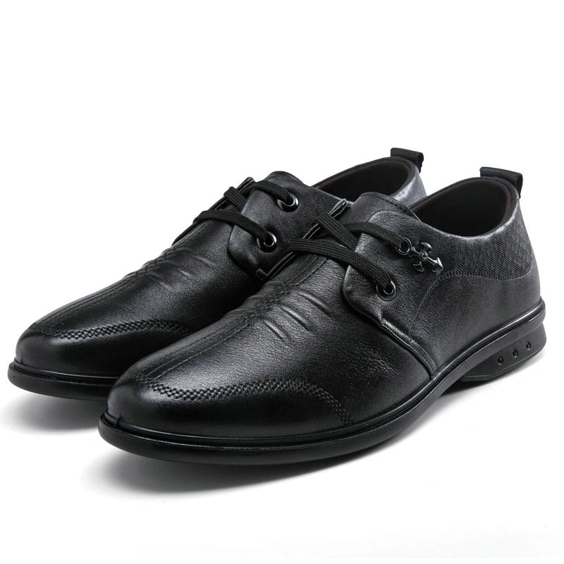 Classic Black Lace up Leather Lining Modern Oxford Shoes Business Formal Casual Shoes Esg13984