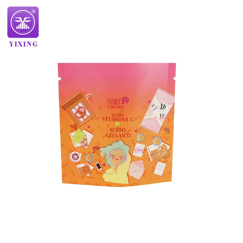 Yixing Beutel 3 Seiten Sealing Bag für Facemask Hautpflege Cremefarbener Verpackungsbeutel