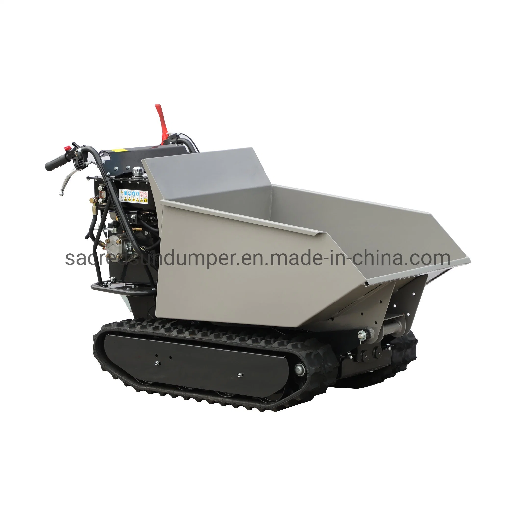 9HP 270cc Gas Motor Powered Mini Dumper Small Transporter Rubber Track Wheelbarrow Dumper Made in China Machinery