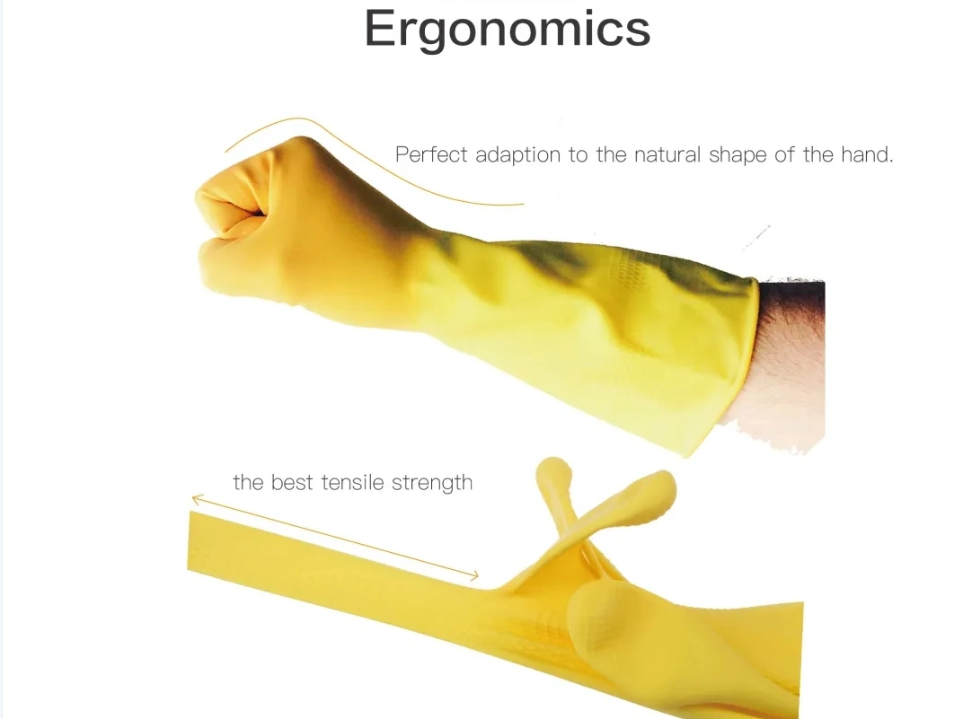 Dipped Flocklined Industrial Working Household Safety Latex Gloves